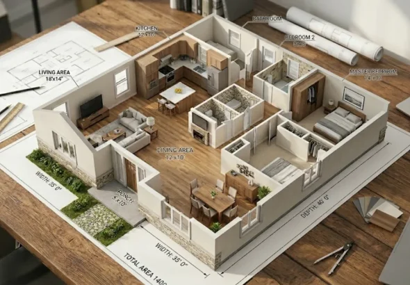35x40 House Plan 3D: Complete Layout, Elevation & Planning Guide