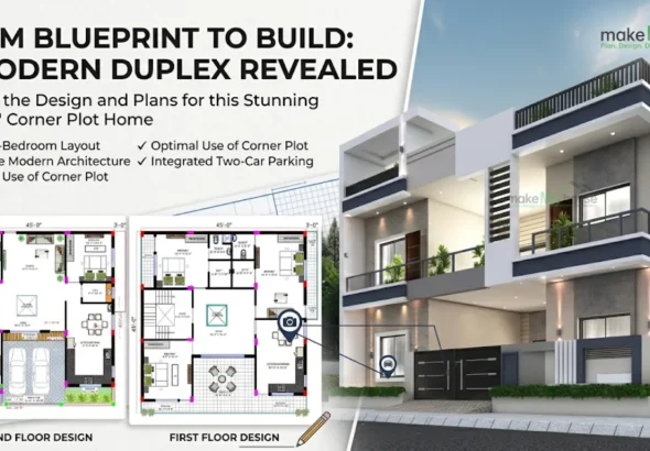 45x45 House Plan: Spacious 3BHK Layout with Vastu & Design Tips