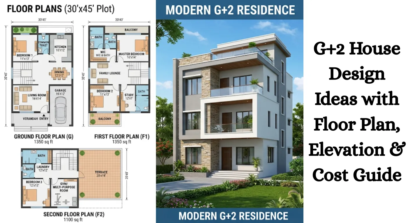 G+2 House Design Ideas with Floor Plan, Elevation & Cost Guide